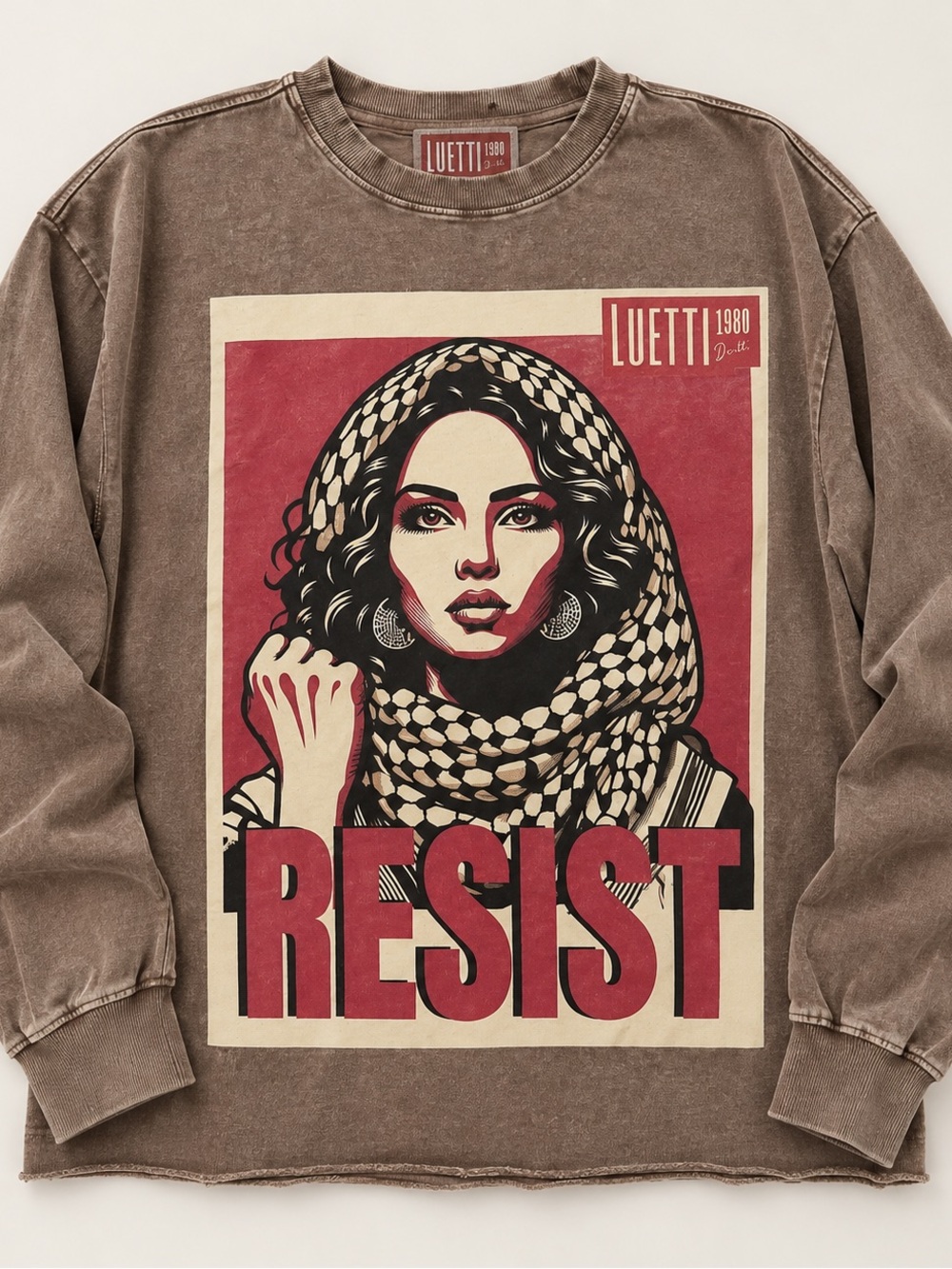 RESIST Loose Raw Hem Washed Long Sleeve Tee